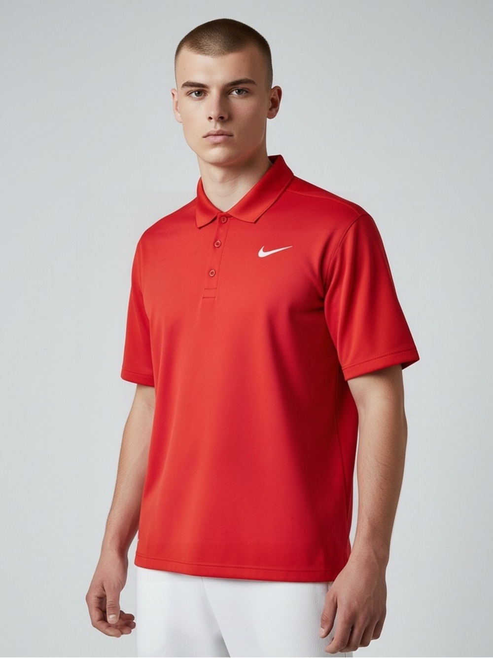 Nike Men’s Dri-FIT Victory Polo Shirt Red White Swoosh Size XL Golf Athletic